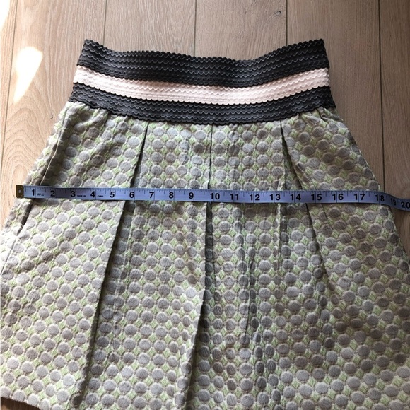 Anthropologie Maeve Seren Skirt Polka Dot in Mint Green & Grey Size S - Picture 6 of 12